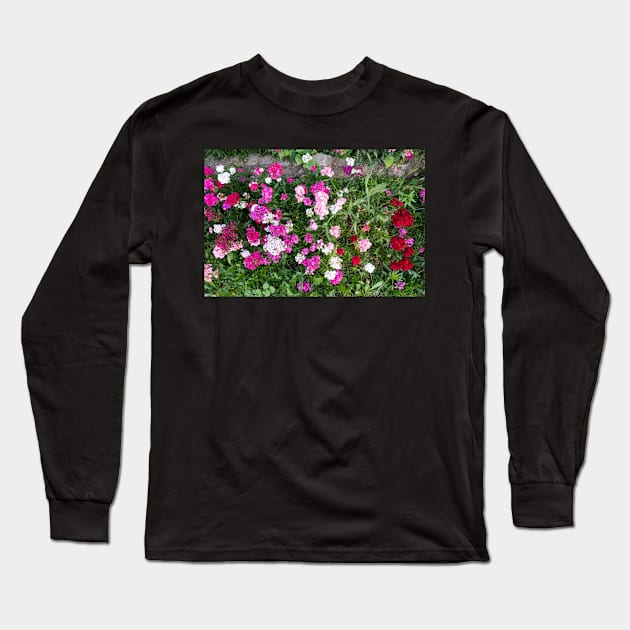 Natural background with pink flowers Long Sleeve T-Shirt by NxtArt